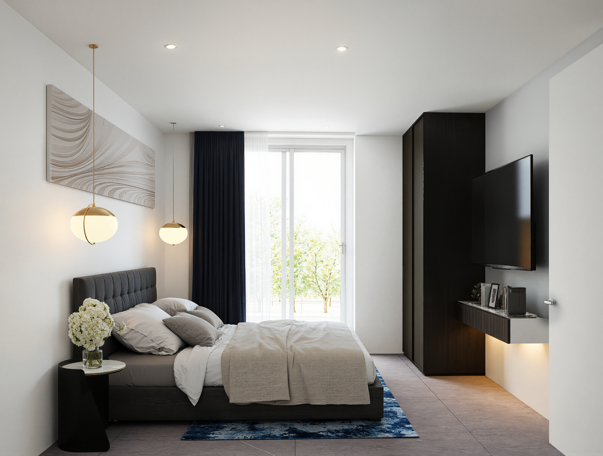 Schlafzimmer mit natürlichem Lichteinfall